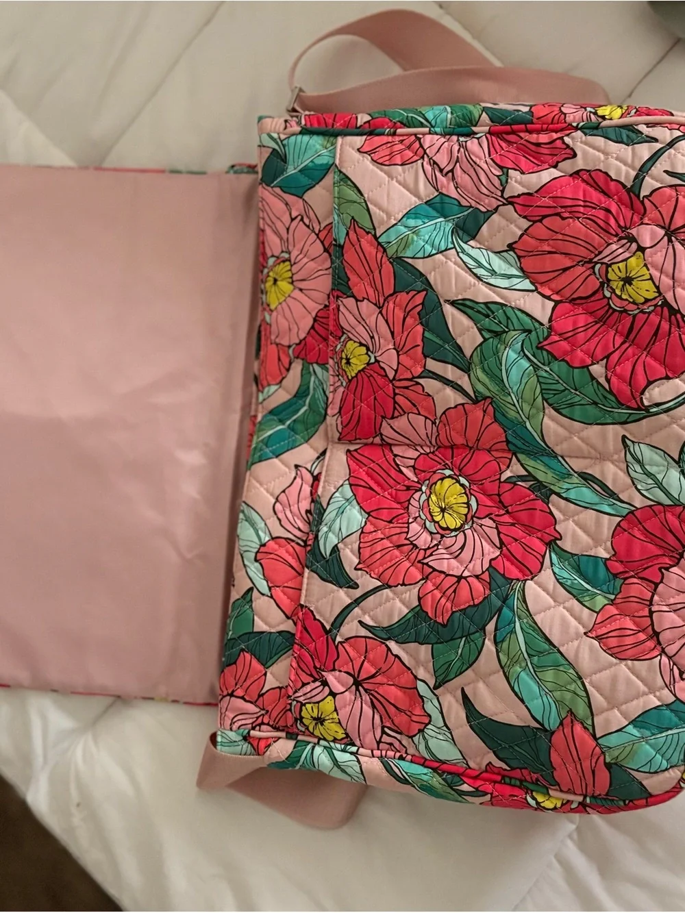 Vera Bradley Pink Floral Quilted Foldover Clutch